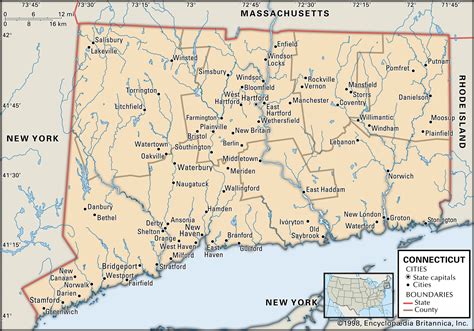 connecticut map with cities|Connecticut Maps & Facts .